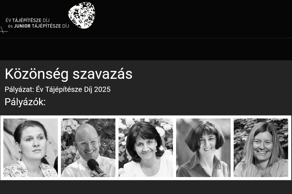 ÉV TÁJÉPÍTÉSZE DÍJ - KÖZÖNSÉGSZAVAZÁS