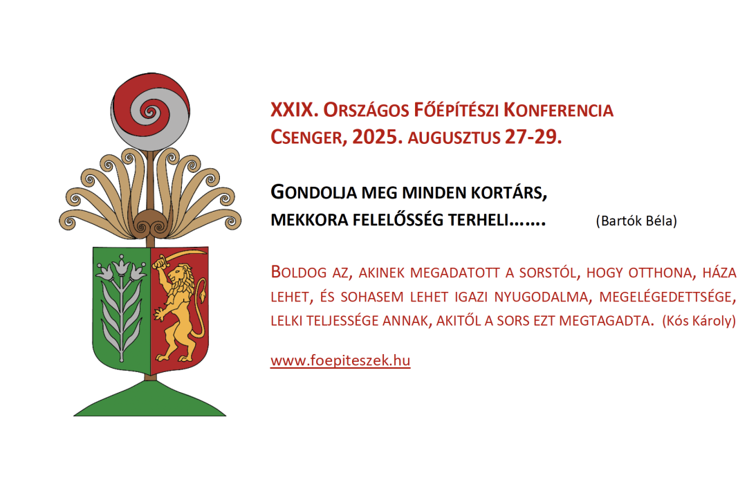 Jelentkezés a XXIX. Országos Főépítészi Konferenciára