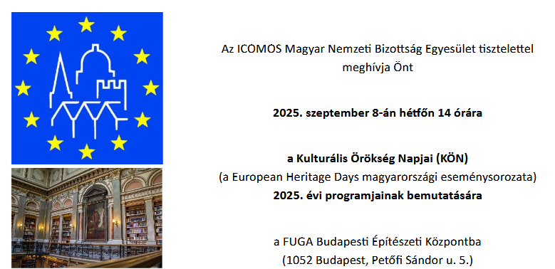 A Kulturális Örökség Napjai KÖN 2025. évi programjainak bemutatása