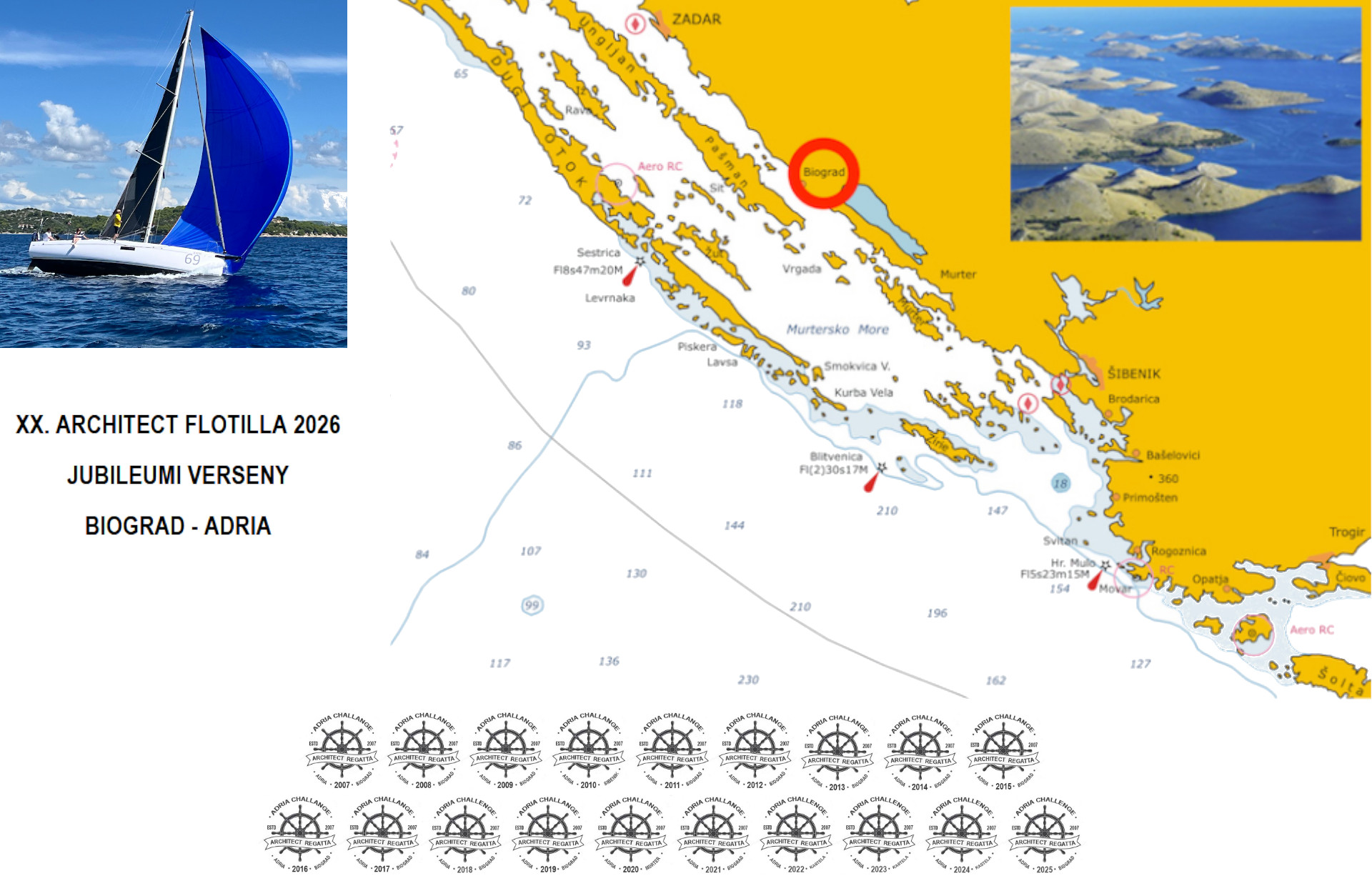 XX. Architect Flotilla - Jubileumi Év, - Biograd - Adria, 2026 - Versenyfelhívás