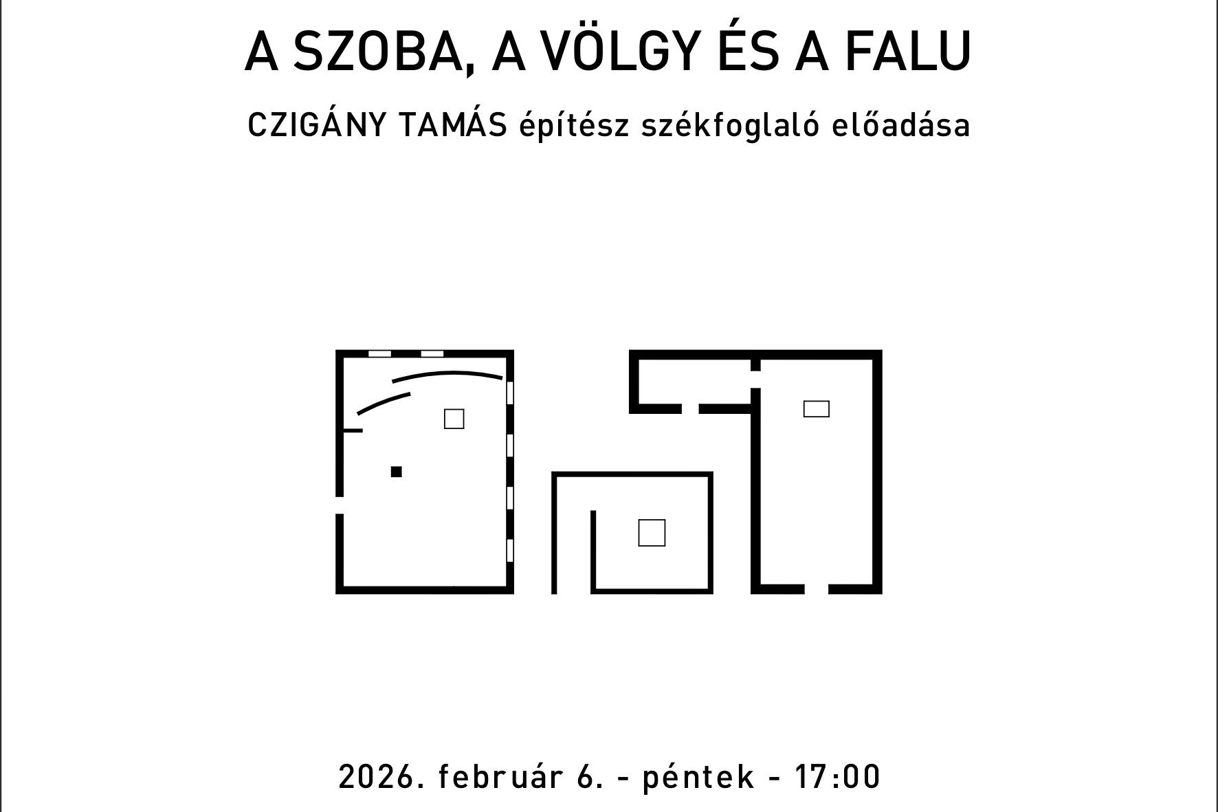 A SZOBA, A VÖLGY ÉS A FALU CZIGÁNY TAMÁS építész székfoglaló előadása