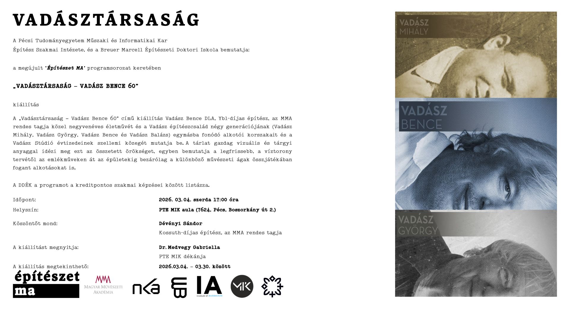 VADÁSZTÁRSASÁG - VADÁSZ BENCE 60 kiállítás megnyitója